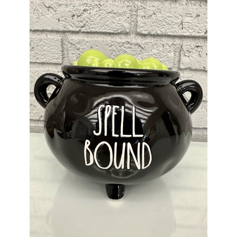 Rae Dunn “Spell Bound” Ceramic Halloween Witch Cauldron Decor